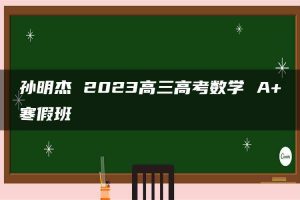 孙明杰 2023高三高考数学 A+寒假班