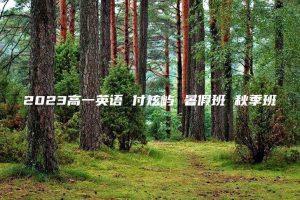 2023高一英语 付炫屿 暑假班 秋季班
