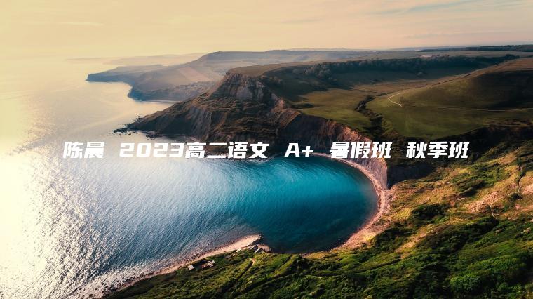 陈晨 2023高二语文 A+ 暑假班 秋季班