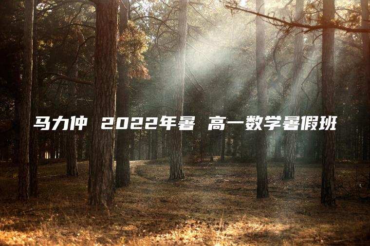 马力仲 2022年暑 高一数学暑假班