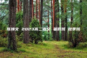 陈焕文 2023高二语文 暑假班 秋季班