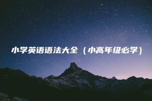 小学英语语法大全（小高年级必学）