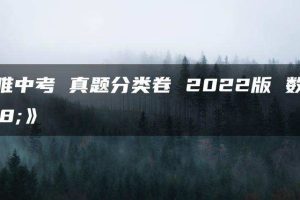 《万唯中考 真题分类卷 2022版 数学》