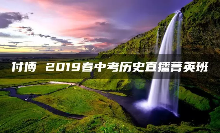 付博 2019春中考历史直播菁英班
