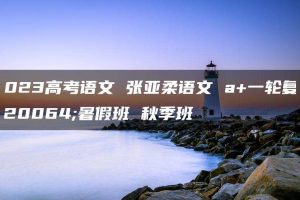 2023高考语文 张亚柔语文 a+一轮复习暑假班 秋季班