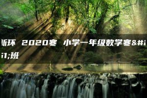 欧新环 2020寒 小学一年级数学寒假班