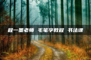 程一墨老师 毛笔字教程 书法课