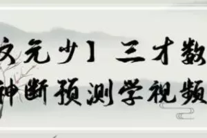 文元少 三才数字神断预测学视频 16集