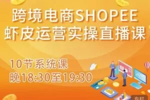 跨境电商Shopee虾皮运营实操直播课，从零开始学，入门到精通（10节系统课）