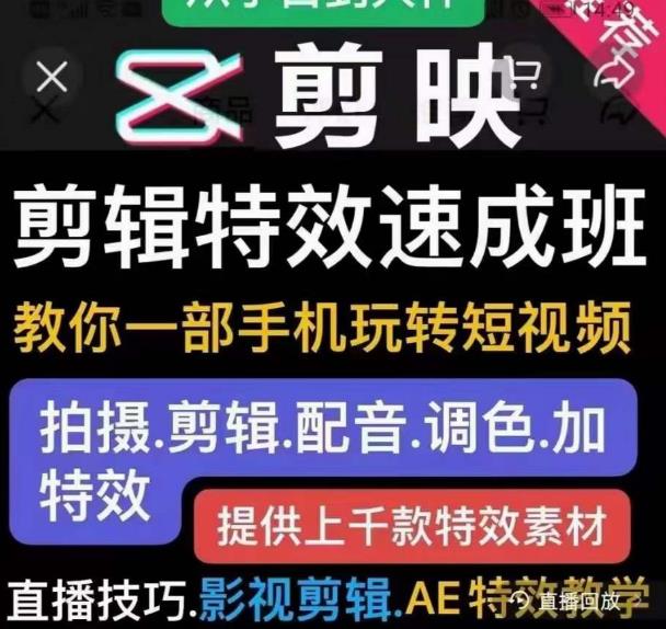 特效罗剪辑特效速成班:一部手机玩转短视频提供上千款特效素材【无水印】