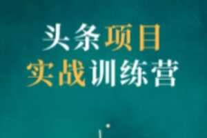祖小来·头条项目训练营第二期，价值799元