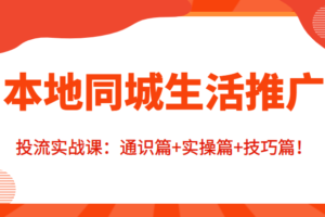 许莹莹本地同城生活推广投流实战课：通识篇+实操篇+技巧篇