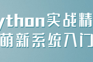 Python实战精讲萌新系统入门