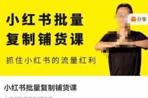张宾·小红书批量复制铺货课（更新2023年1月），抓住小红书的流量红利