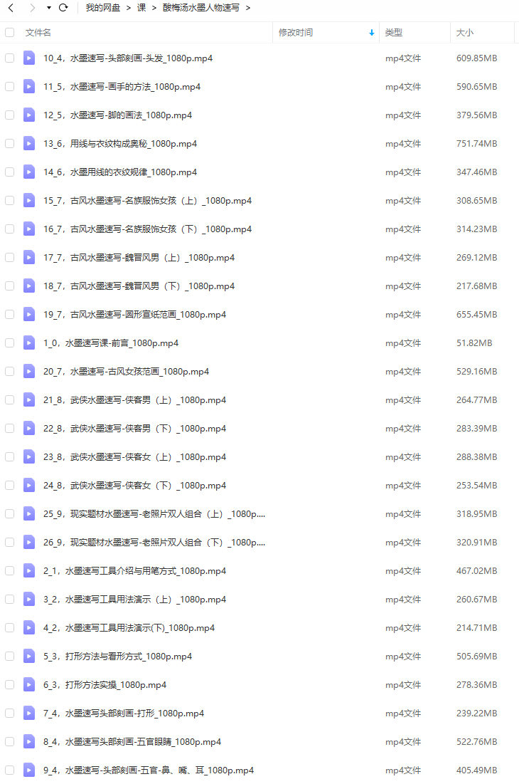酸梅汤水墨人物速写2022【画质高清只有视频】