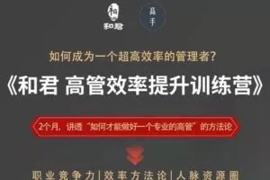 【捐赠49.9[红包]·《Z1214-高手知路-给高管的效率提升训练营（第二期）》】