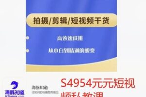 【59[红包]·S4954元元短视频私教课】