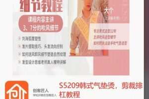 【12[红包]·S5209韩式气垫烫，剪裁排杠教程】