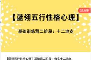 【129[红包]·S5675【蓝翎五行性格心理】系统课二阶段：夯实十二地支】
