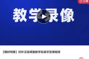 【12[红包]·S6073【限时特惠】对外汉语课堂教学实录示范课视频】