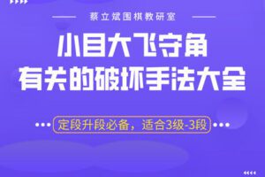 【捐赠27.5[红包]·《Z7835-蔡立斌围棋教研室小目大飞守角有关的破坏手法大全》】