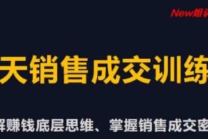 【捐赠29.9[红包]·《D0641-new姐28天销售训练营》】