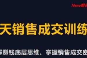 【捐赠29.9[红包]·《D0641-new姐28天销售训练营》】
