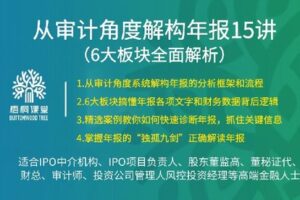 【捐赠[红包]38.88·《AL4967-38 【梧桐课堂】从审计角度解构年报15讲（6大板块）王老师》】