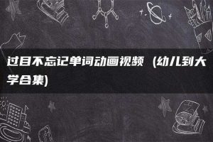 过目不忘记单词动画视频 (幼儿到大学合集)