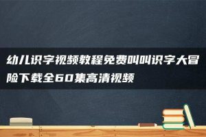 幼儿识字视频教程免费叫叫识字大冒险下载全60集高清视频