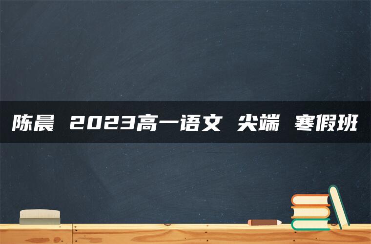 陈晨 2023高一语文 尖端 寒假班