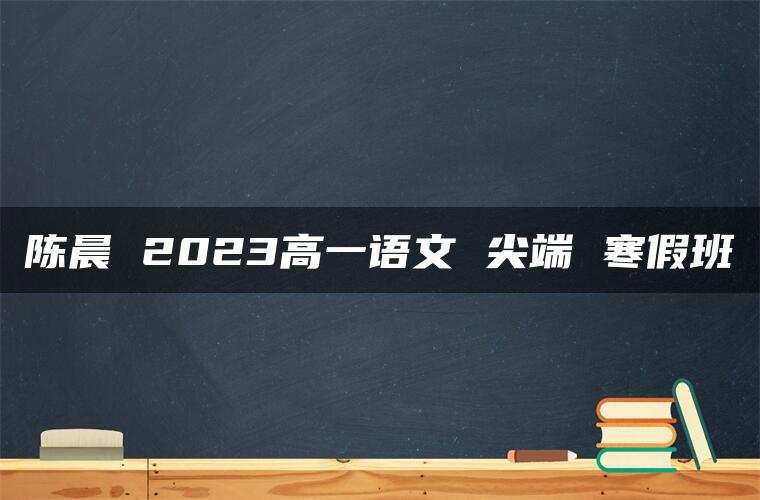 陈晨 2023高一语文 尖端 寒假班