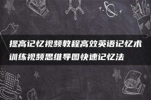 提高记忆视频教程高效英语记忆术训练视频思维导图快速记忆法