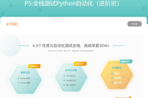 沽泡P5全栈测试Python自动化（进阶班）价值7800元完结无秘