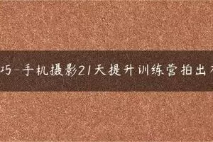 手机摄影技巧-手机摄影21天提升训练营拍出有意境的照片