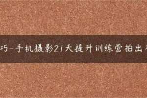 手机摄影技巧-手机摄影21天提升训练营拍出有意境的照片
