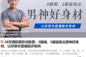 Z6699-lizhi-28天增肌塑形训练营：0器械、0基础练出男神好身材，让你穿衣显瘦脱衣有肉 捐赠6.9