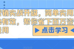 营销实战升级，简单实用落地有效，帮你省下百万咨询费用