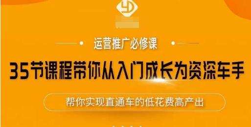 35节课程带你从入门成长为资深车手，让系统学习直通车成为可能，帮你实现直通车的低花费高产出