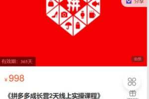 【捐赠[红包]19.90·《C0685-秋秋漫画电商-《拼多多成长营2天线上实操课程》》】