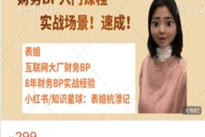 【捐赠[红包]28.88·《AL5052-表姐杭漂记的店铺-财务BP入门课程-实战！速成！》】