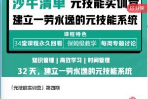 【捐赠[红包]27.00·《F1188「元技能实训营」第四期》】