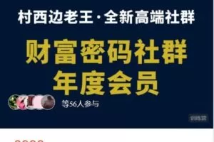 【捐赠[红包]119.99·《AL5155-村西边老王的大讲堂-财富密码社群》】