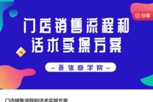 【20[红包]·S6434门店销售流程和话术实操方案】