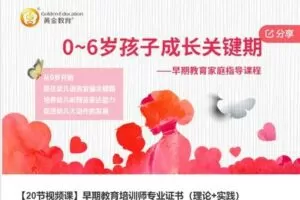 【42[红包]·S6804【20节视频课】早期教育培训师专业证书（理论+实践）】