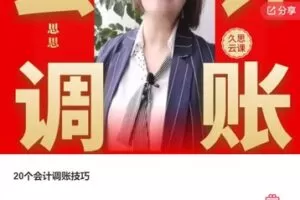 【22[红包]·S7309.20个会计调账技巧】