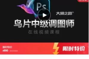 【26[红包]·S7485中级鸟片调图师- 零基础的秒级PS后期】