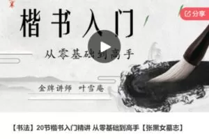 【18[红包]·S7745【书法】20节楷书入门精讲 从零基础到高手【张黑女墓志】】