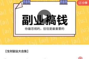 【29[红包]·S7699生财副业大合集】