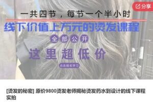 【12[红包]·S7542 原价9800烫发老师揭秘烫发药水到设计的线下课程实拍】